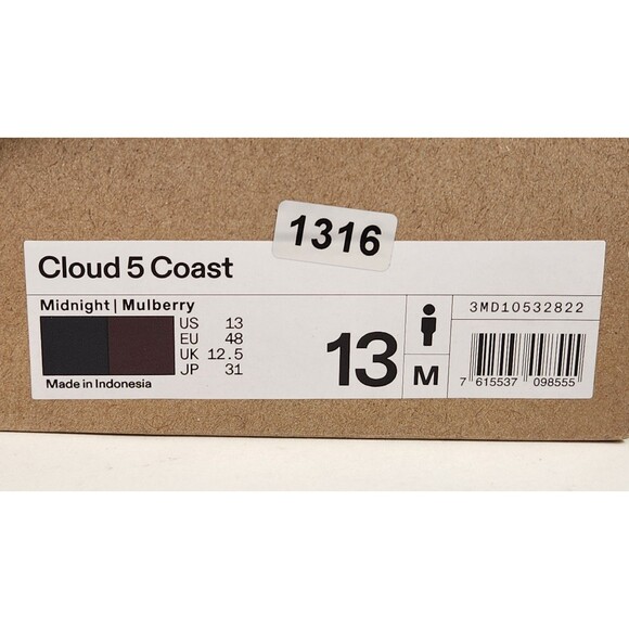 On Cloud 5 Coast Midnight Mulberry - 3MD10532822 Men's size 13 - Picture 6 of 7